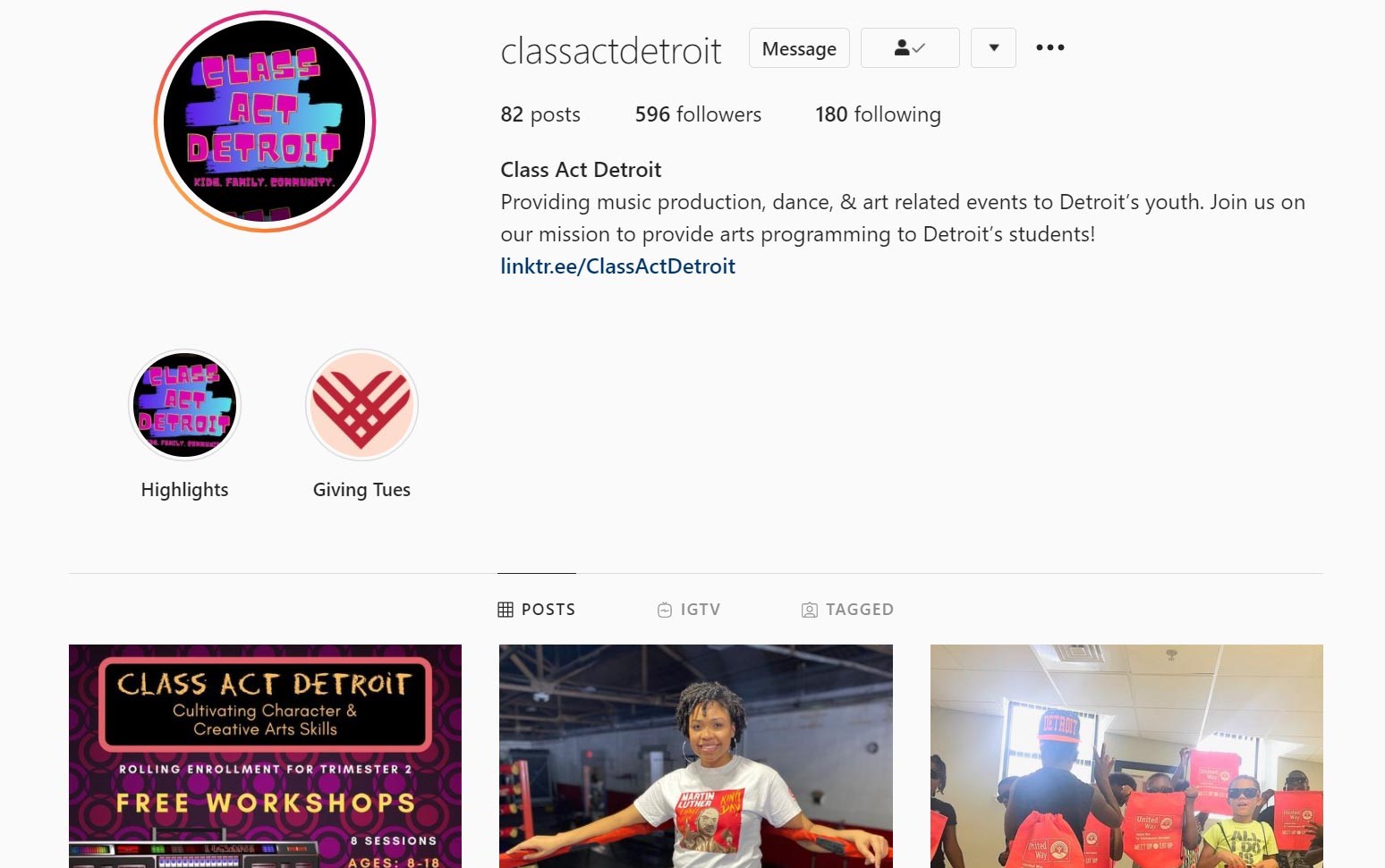 Class Act Detroit Instagram Page