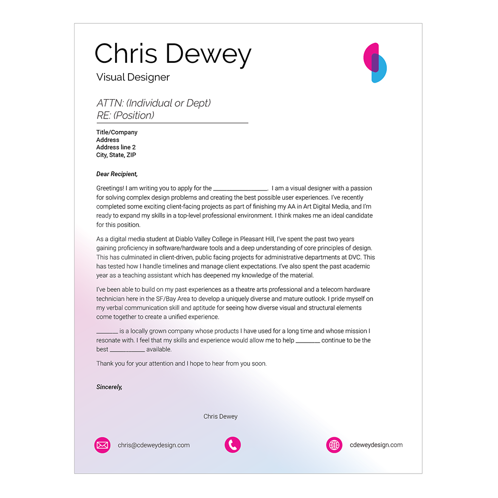 Cover Letter Template